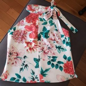 Floral, Halter Top with Bow accent